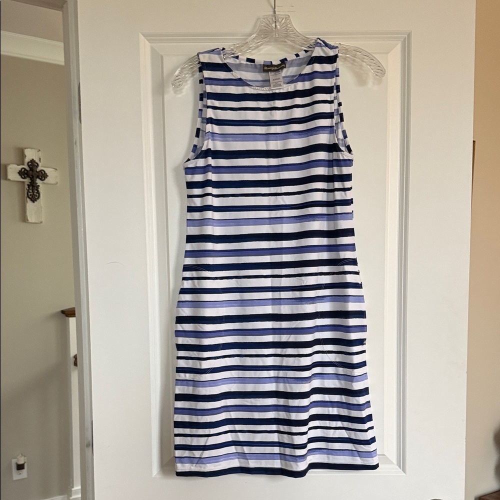 Tommy Bahama Navy and White Striped Mini Dress XS